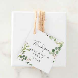Eucalyptus Simple Brown Blommigt Bröllop Gåvor Etiketter