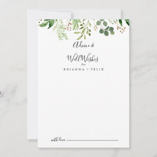 Eucalyptus Simple Brown Blommigt Bröllop well Önsk Rådkort