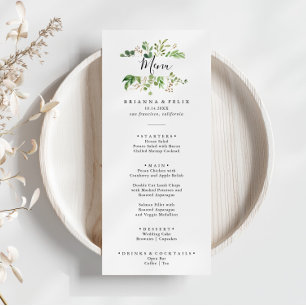 Eucalyptus Simple Brown Blommigt Middag Meny
