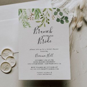 Eucalyptus Simple Brunch med Bride Shower Inbjudningar