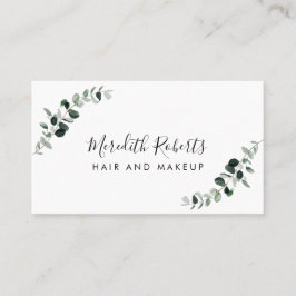 Eucalyptus Simple Elegant Hair and Makeup Visitkort