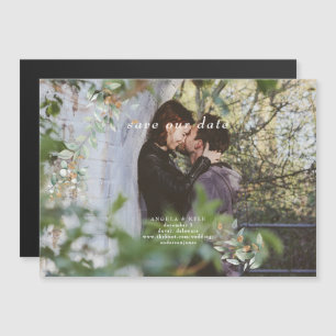 Eucalyptus Simple Photo Save the Date Flexible Mag Magnetisk Inbjudningskort