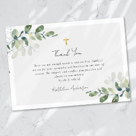 Eucalyptus Simple Script Funeral Tack Kort