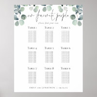 Eucalyptus sittplan Bröllop Favorite People