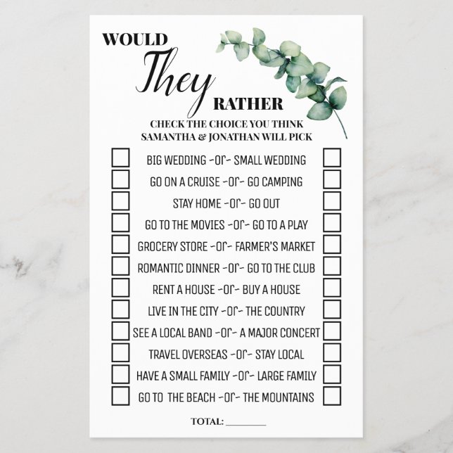 Eucalyptus skulle de få ett spelkort som visar hur flygblad (Framsidan)