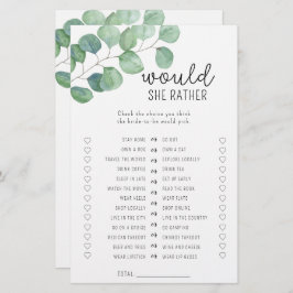 Eucalyptus - Skulle hon föredra möhippa-spel?