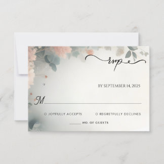 Eucalyptus Snöre Tulle Pastel Dusty Blue Bröllop OSA Kort