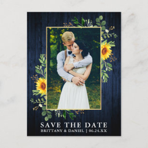 Eucalyptus SolroBlue Wood Save Date Vykort