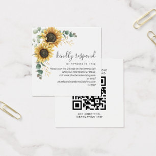 Eucalyptus Solros Bröllop QR Code OSA kort