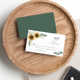 Eucalyptus Solrosor Blommigt Bröllop OSA Card Anteckningskort