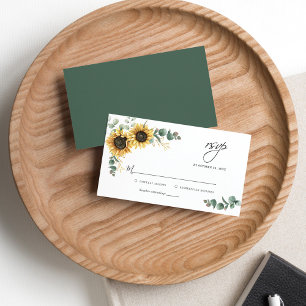 Eucalyptus Solrosor Blommigt Bröllop OSA Card Anteckningskort