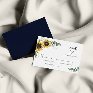Eucalyptus Solrosor Blommigt Bröllop OSA Card Anteckningskort