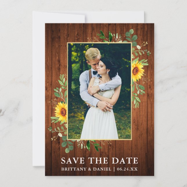Eucalyptus SolroWood Save Date Card Spara Datumet (Framsida)