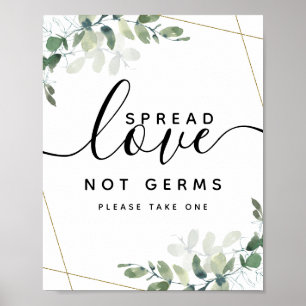 Eucalyptus Spread Kärlek Not Germs Hand Sanitizer Poster