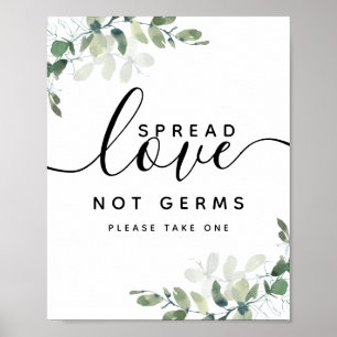 Eucalyptus Spread Kärlek Not Germs Hand Sanitizer Poster