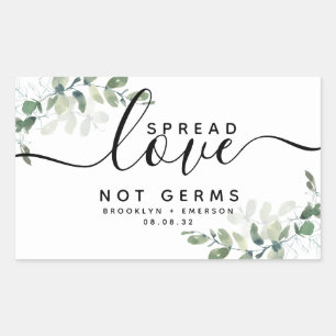 Eucalyptus Spread Kärlek Not Germs Hand Sanitizer Rektangulärt Klistermärke