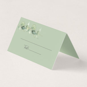 Eucalyptus Succulage Foliage Bröllop Place Card Kort
