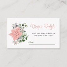 Eucalyptus Succuly Greenery Diaper Raffle Game