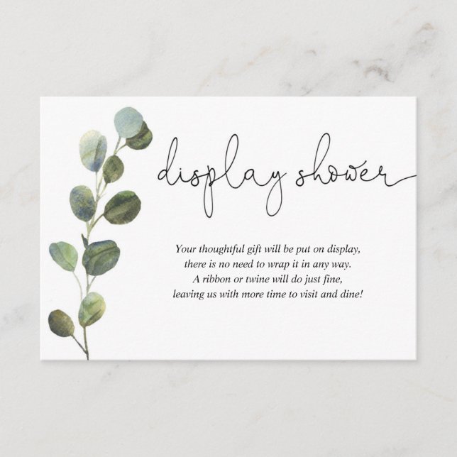 Eucalyptus svartvita duschdusch för visning tilläggskort (Framsida)