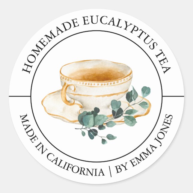 Eucalyptus Tea Modern etikett (Framsida)