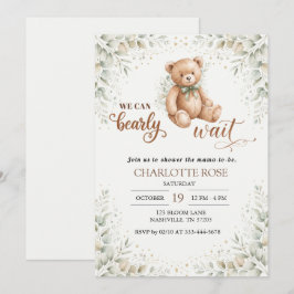 Eucalyptus Teddy Bear Barnrumsinbjudan Inbjudningar