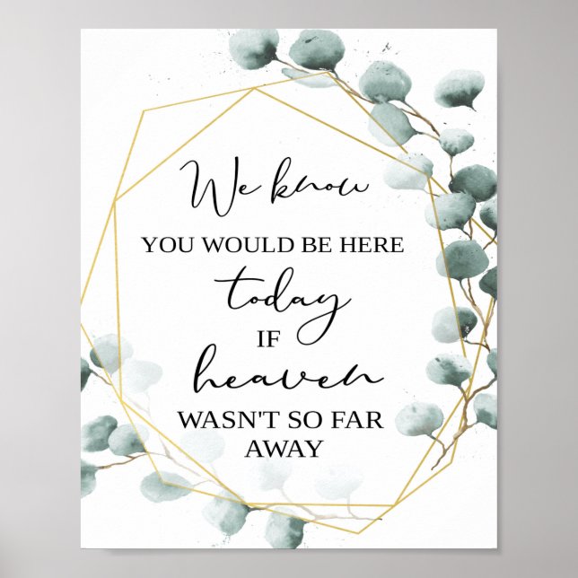 Eucalyptus-temacentersignatur | Heaven Bröllop Poster (Framsidan)