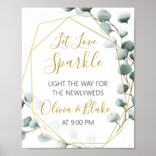 Eucalyptus Thated Sparkler Send Off Sign Poster