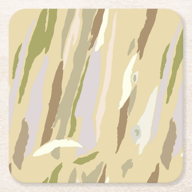 Eucalyptus Träd Bark Underlägg Papper Kvadrat (Framsidan)