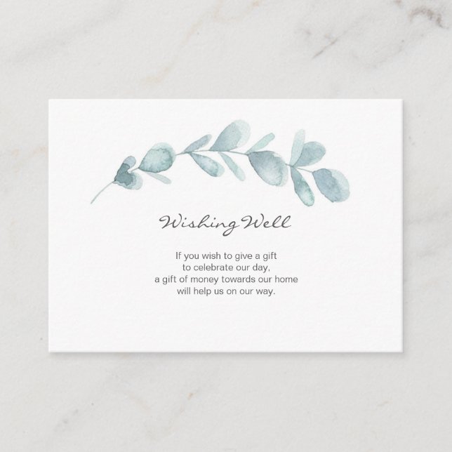 Eucalyptus trädgårdstrandfärg | Wishing-brunn Tilläggskort (Framsida)