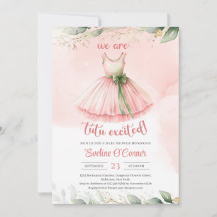 Eucalyptus tutu-klänning för guld-grönt inbjudningar