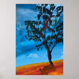 'Eucalyptus' ursprungliga målningsakryl på arbetsy Poster