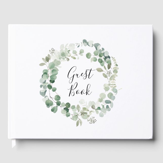 Eucalyptus Utandning Botaniskt Bröllop gäst Bok (Framsida)