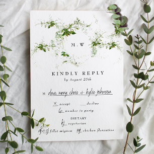 Eucalyptus Utandning Monogram Bröllop OSA Kort