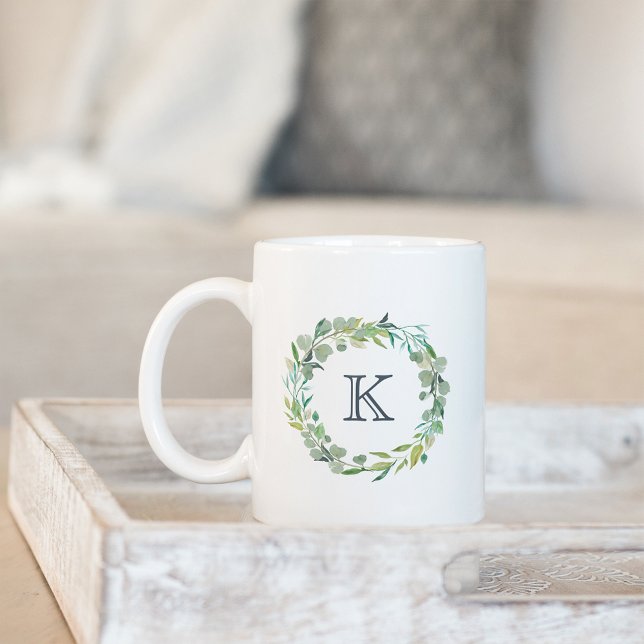 Eucalyptus Utandning Monogram Kaffemugg (Skapare uppladdad)