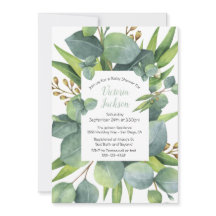 Eucalyptus Utandning Ram Baby Shower Inbjudan