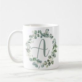 Eucalyptus utandningstyp Monogram Initial A Kaffemugg