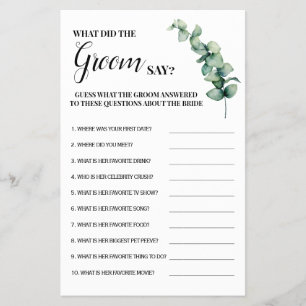 Eucalyptus Vad sa Groom att det var ett storslaget Flygblad