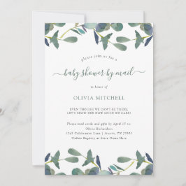 Eucalyptus Vapensköld Grönt Löv Baby Shower by Mai Inbjudningar