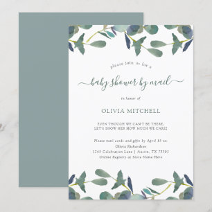 Eucalyptus Vapensköld Grönt Löv Baby Shower by Mai Inbjudningar