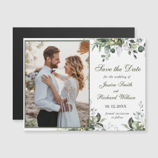 Eucalyptus Vattenfärg Spara datum Magnetiskt kort