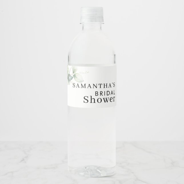 Eucalyptus Vattenfärgad Möhippa Vattenflaskor Etikett (Framsida)