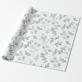 Eucalyptus Vattenfärgning Papper omslagning Presentpapper