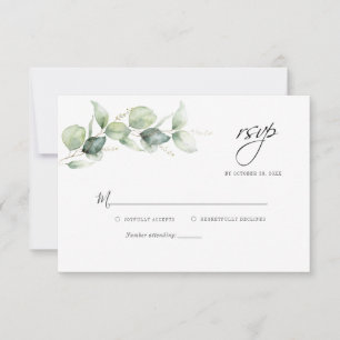 Eucalyptus vattenfärgsminimalistkort för Bröllop O Anteckningskort