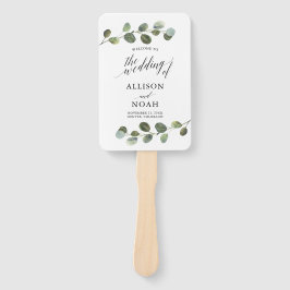 Eucalyptus vattenfärgsmodernt bröllopsprogram