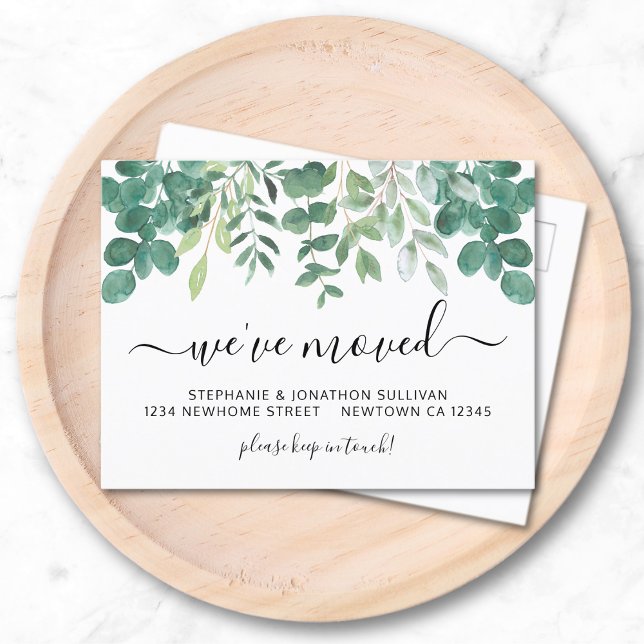 Eucalyptus Vi har flyttat Flytta Meddelande Vykort (Skapare uppladdad)
