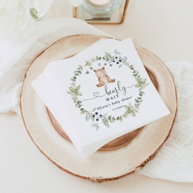 Eucalyptus vi kan vänta tidigt på babyduschen pappersservett (Skapare uppladdad)