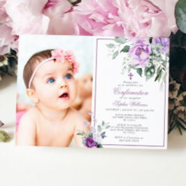 Eucalyptus Violet Flowers Photo Girl Bekräftelse Inbjudningar