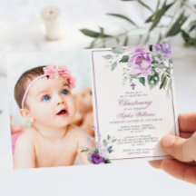 Eucalyptus Violet Flowers Photo Girl Christening