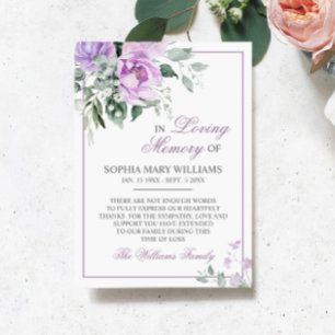 Eucalyptus Violet Sympathy Memory - tack för ditt Kort