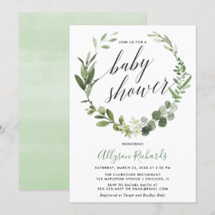 Eucalyptus (wandegender neutral babydusch) inbjudningar